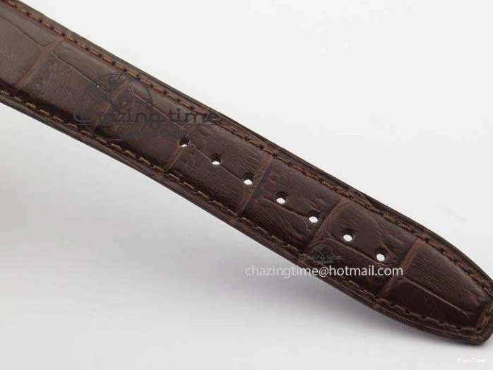 MIROTIME 0507 Sustainable Portuguese IW5444 SS White Dial RG Numbers On Brown Leather Strap A 7256